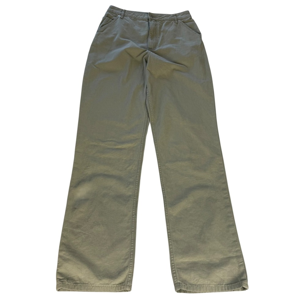 ASOS DESIGN Tall Carpenter Pants Olive Green Wide Leg Cotton Utility US 8 UK 12